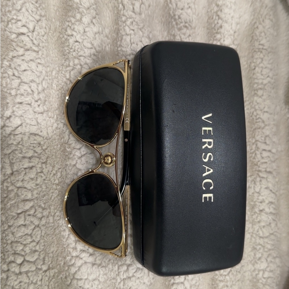 Versace Gold and Black Sunglasses